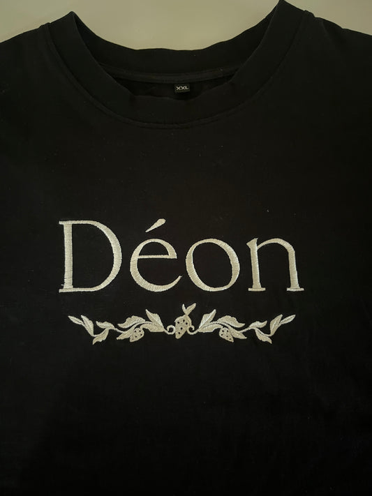 Black Embroidered Deon T-Shirt