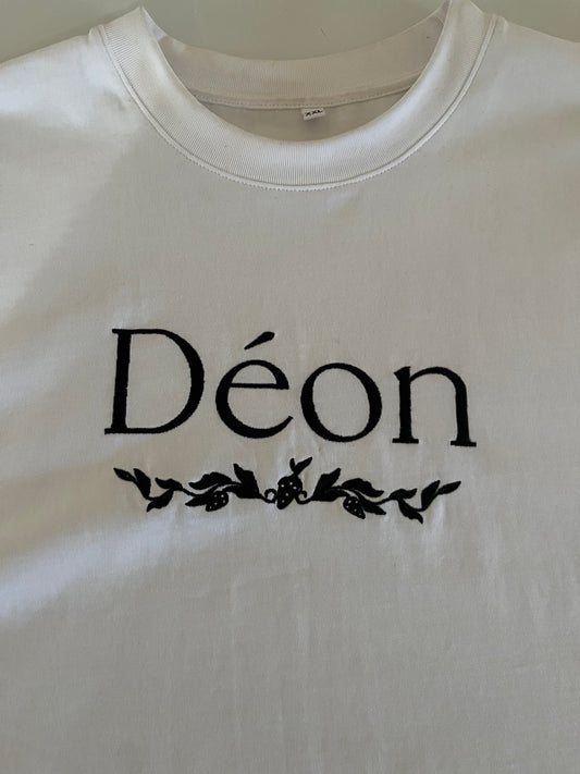 White Embroidered Deon T-Shirt